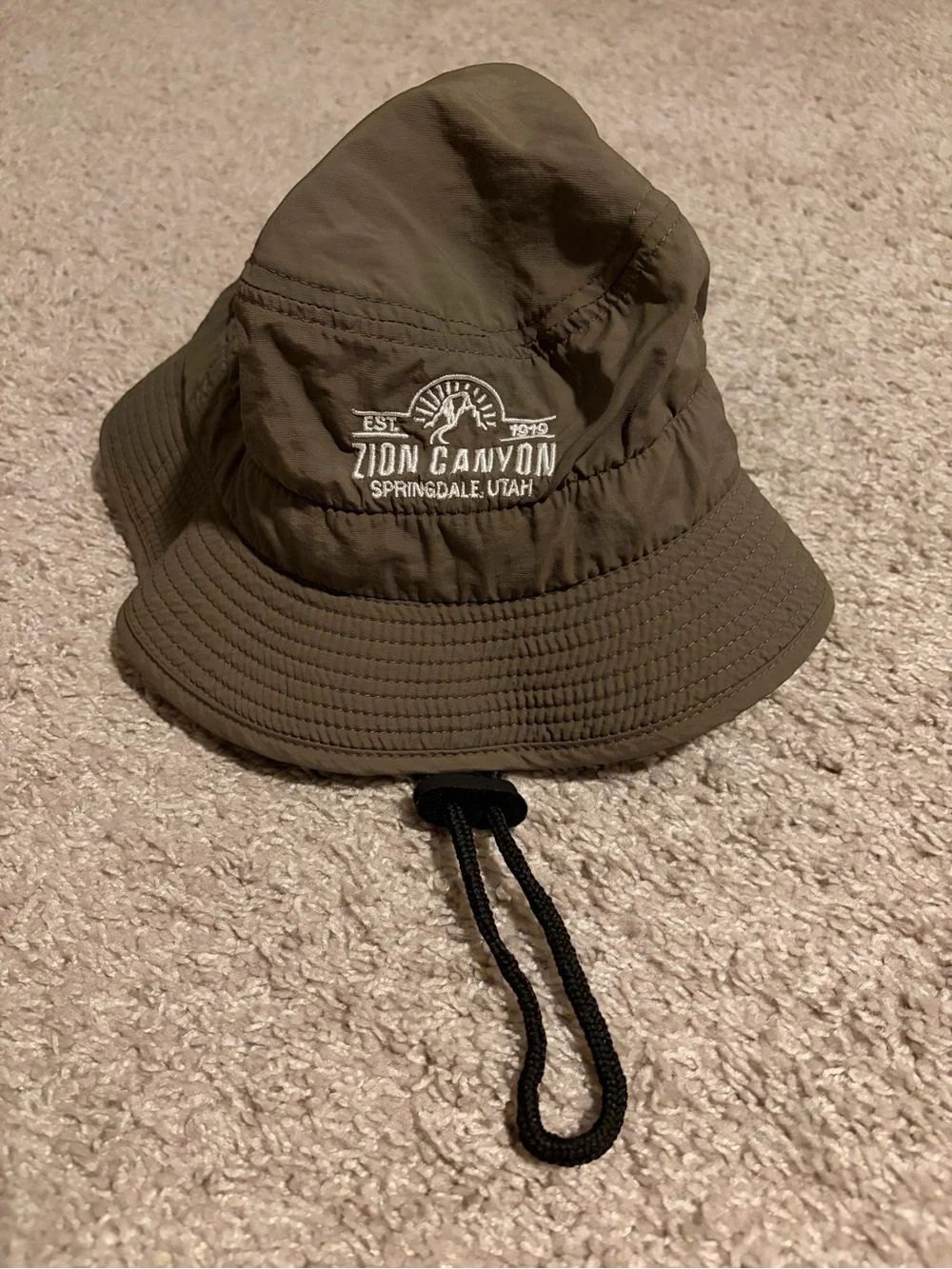 Unisex Olive Green Bucket Hat, Zion Canyon.